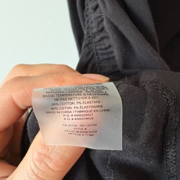 Aritzia Malibu Chill Dress Stretch Cotton Jersey Ruched Mini Bodycon Black Small - Picture 8 of 8